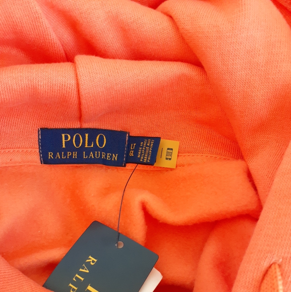 Polo Ralph Lauren Men's Orange Equestrian Riding Academy Hoodie Big & Tall LT - Picture 4 of 8